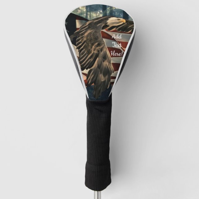 Bald Eagle American Flag Country Road Golf Head Co Golf Head Cover (Front)