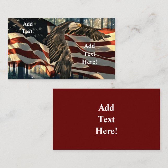 Bald Eagle American Flag Country Road Referral Car (Front/Back)