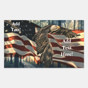 Bald Eagle American Flag Country Road Sticker