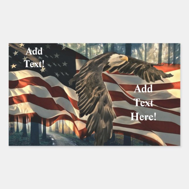 Bald Eagle American Flag Country Road Sticker (Front)
