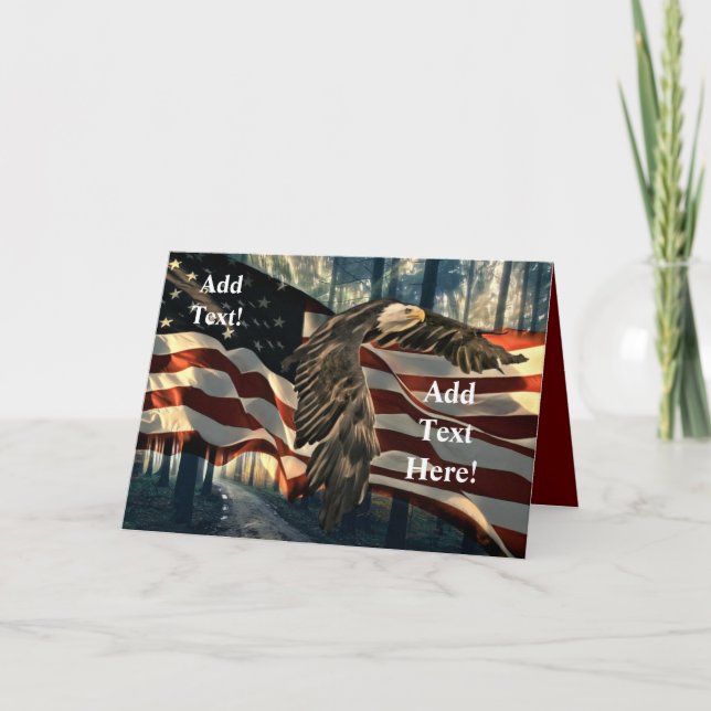 Bald Eagle American Flag Country Road Thank You Ca (Front)