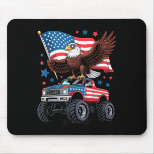 Bald Eagle American Flag Happy 4th Of July Indepen Mouse Pad