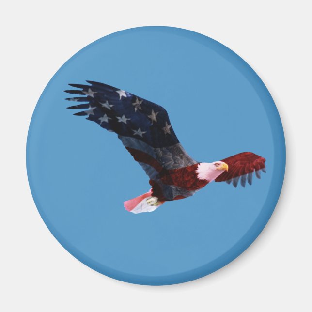Bald Eagle American Flag Magnet (Front)