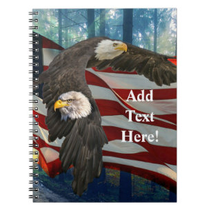 Bald Eagle American Flag Notebook