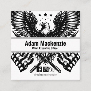 Bald Eagle American Flag Patriotic Business Card