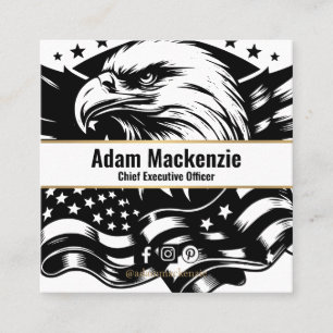 Bald Eagle American Flag Patriotic Business Card