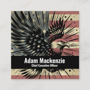 Bald Eagle American Flag Patriotic Business Card