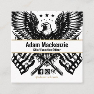 Bald Eagle American Flag Patriotic Business Card