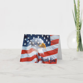 Bald Eagle American Flag Patriotic Note Card