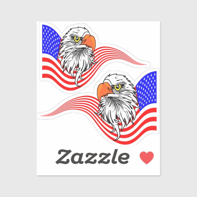 Bald Eagle American USA Flag Patriotic Art   (Sheet)