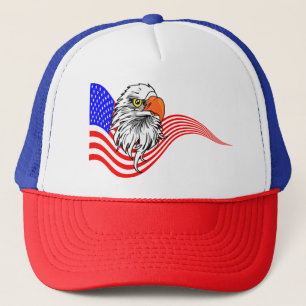 Bald Eagle American USA Flag Patriotic Art Trucker Hat