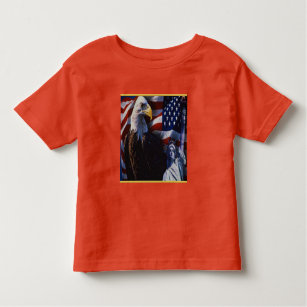 Bald Eagle an Statue of Liberty an American flag Toddler T-shirt