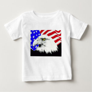 Bald Eagle and American Flag Baby T-Shirt