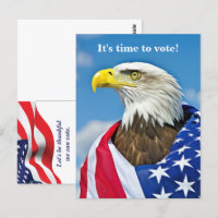 Bald Eagle And Flag For Voting