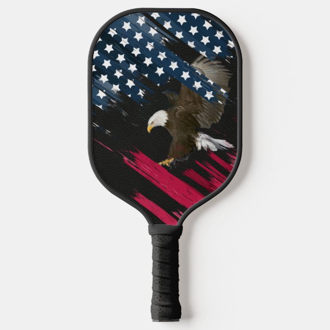 Bald Eagle and Flag Pickleball Paddle (Front)