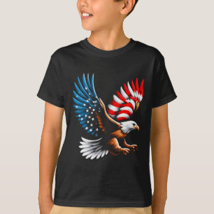 Bald Eagle And Patriotic American Flag 4th Of July T-Shirt