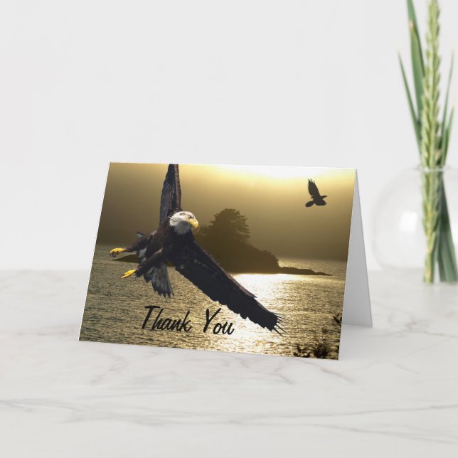 Bald Eagle and Raven Thank You Cards (Front)