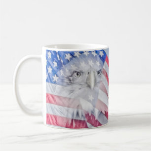Bald Eagle and the American Flag Coffee Mug
