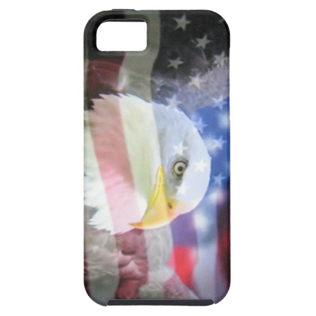 bald eagle and U.S.A. flag Case-Mate iPhone Case (Back)