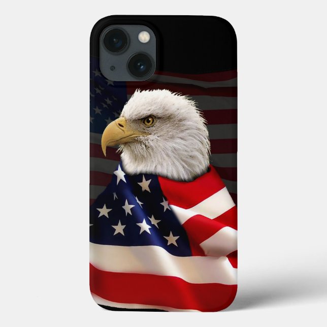 Bald Eagle and US Flag for the Patriot Case-Mate iPhone Case (Back)