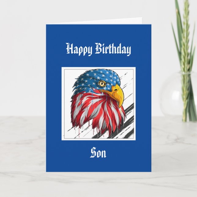 Bald Eagle Anniversaire Fils Spécial Carte de voit (Devant)