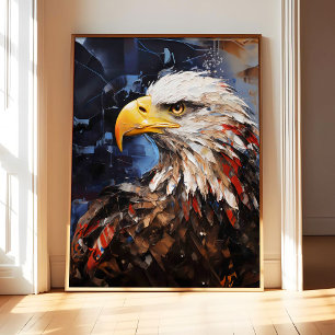 Bald Eagle Art Print Posters, Animal Abstracts Wal