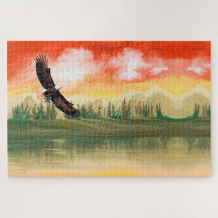 Bald Eagle at Sunset Jigsaw Puzzle