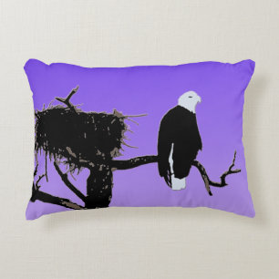 Bald Eagle at Sunset - Original Wildlife Art Accent Pillow