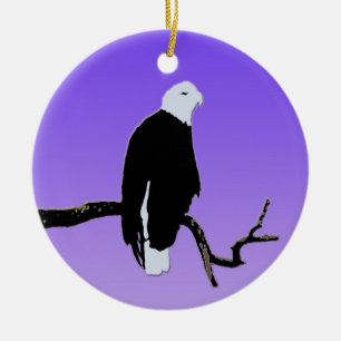 Bald Eagle at Sunset  - Original Wildlife Art Ceramic Ornament