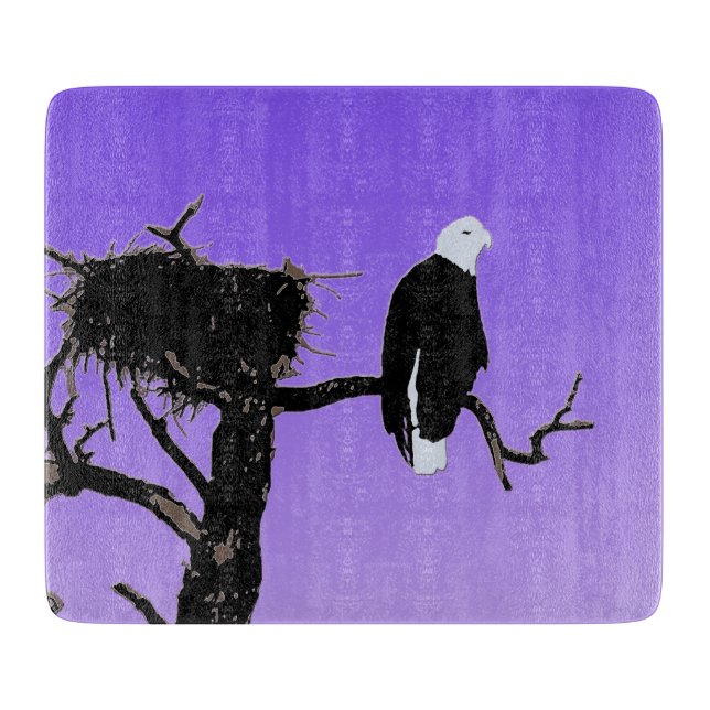 Bald Eagle at Sunset  - Original Wildlife Art Cutting Board (Front)