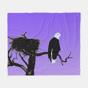 Bald Eagle at Sunset - Original Wildlife Art Fleece Blanket