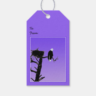 Bald Eagle at Sunset  - Original Wildlife Art Gift Tags