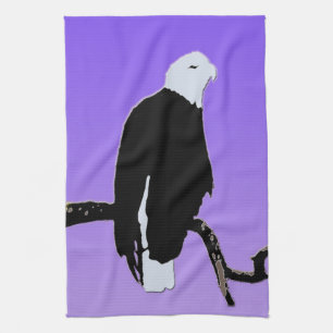 Bald Eagle at Sunset - Original Wildlife Art Kitchen Towel