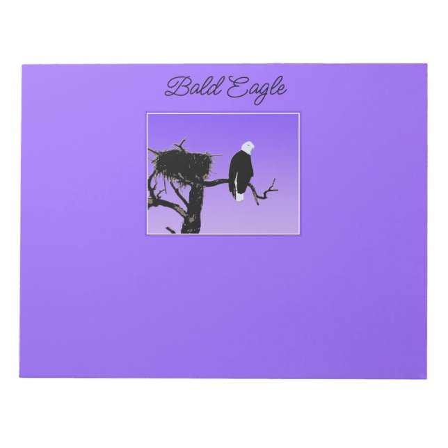 Bald Eagle at Sunset  - Original Wildlife Art Notepad (Front)