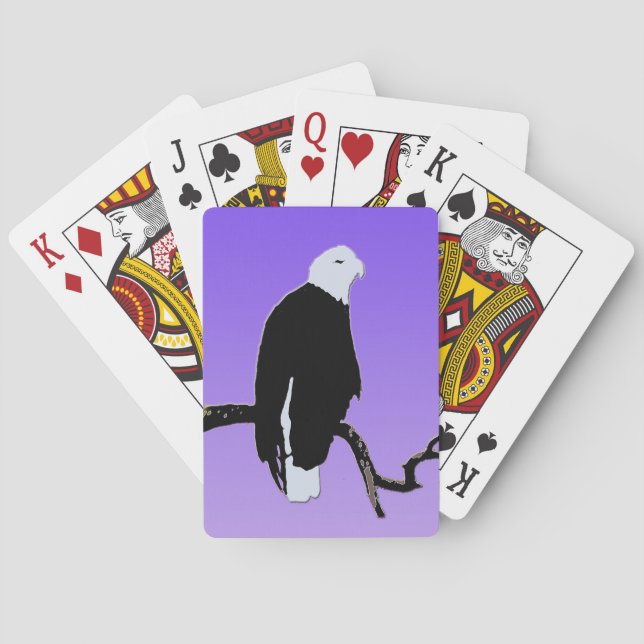 Bald Eagle at Sunset  - Original Wildlife Art Playing Cards (Back)