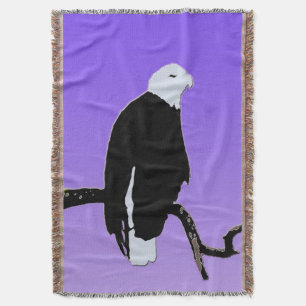 Bald Eagle at Sunset  - Original Wildlife Art Throw Blanket