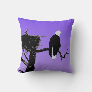 Bald Eagle at Sunset  - Original Wildlife Art Throw Pillow