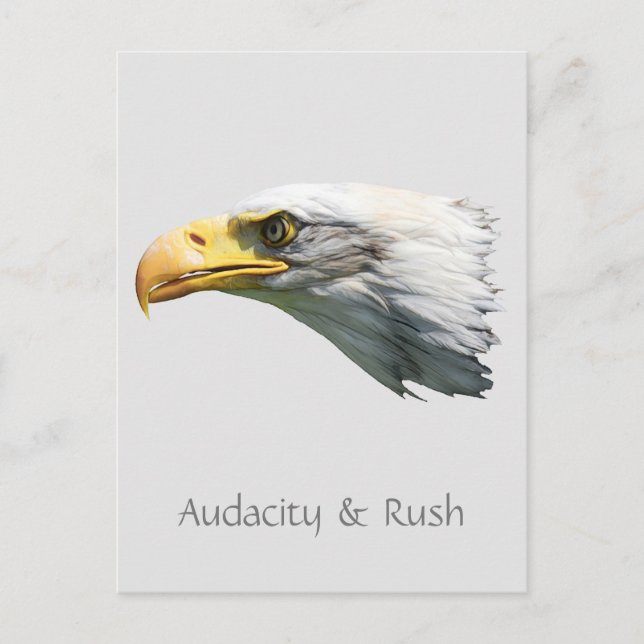 Bald Eagle Audacity & Rush customizable Postcard (Front)