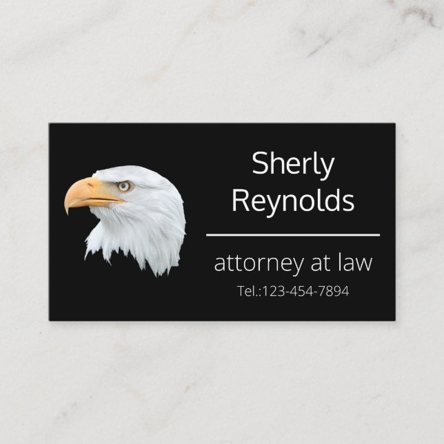 Bald Eagle awesome customizable Business Card (Front)