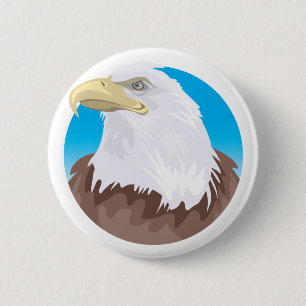 Bald Eagle Badge 2 Inch Round Button