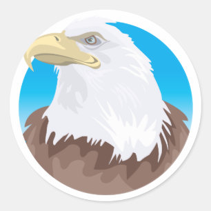 Bald Eagle Badge Classic Round Sticker