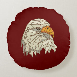 Bald Eagle Bird of Prey Design Round Pillow