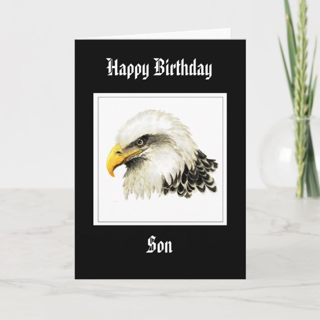 Bald Eagle - Birthday Son Proud Military Card (Front)