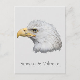 Bald Eagle Bravery & Valiance customizable Postcard