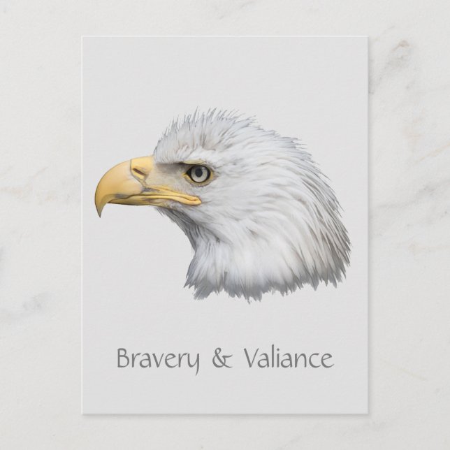 Bald Eagle Bravery & Valiance customizable Postcard (Front)