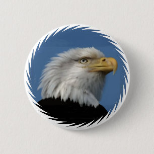 BALD EAGLE-BUTTON 2 INCH ROUND BUTTON