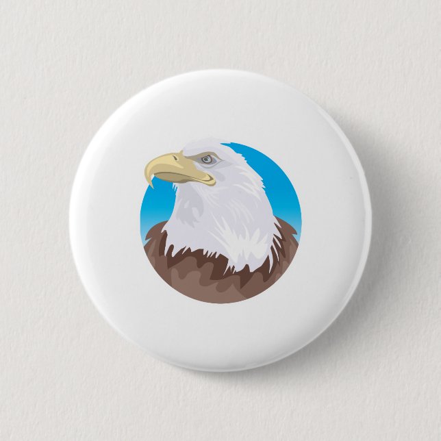 bald eagle circle design 2 inch round button (Front)
