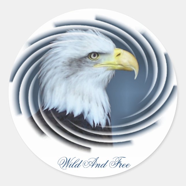 BALD EAGLE CLASSIC ROUND STICKER (Front)