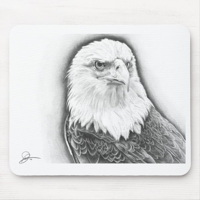 Bald Eagle Closeup - Original Artwork Mouse Pad (Front)