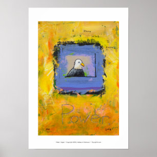 Bald eagle colourful modern art power confidence poster